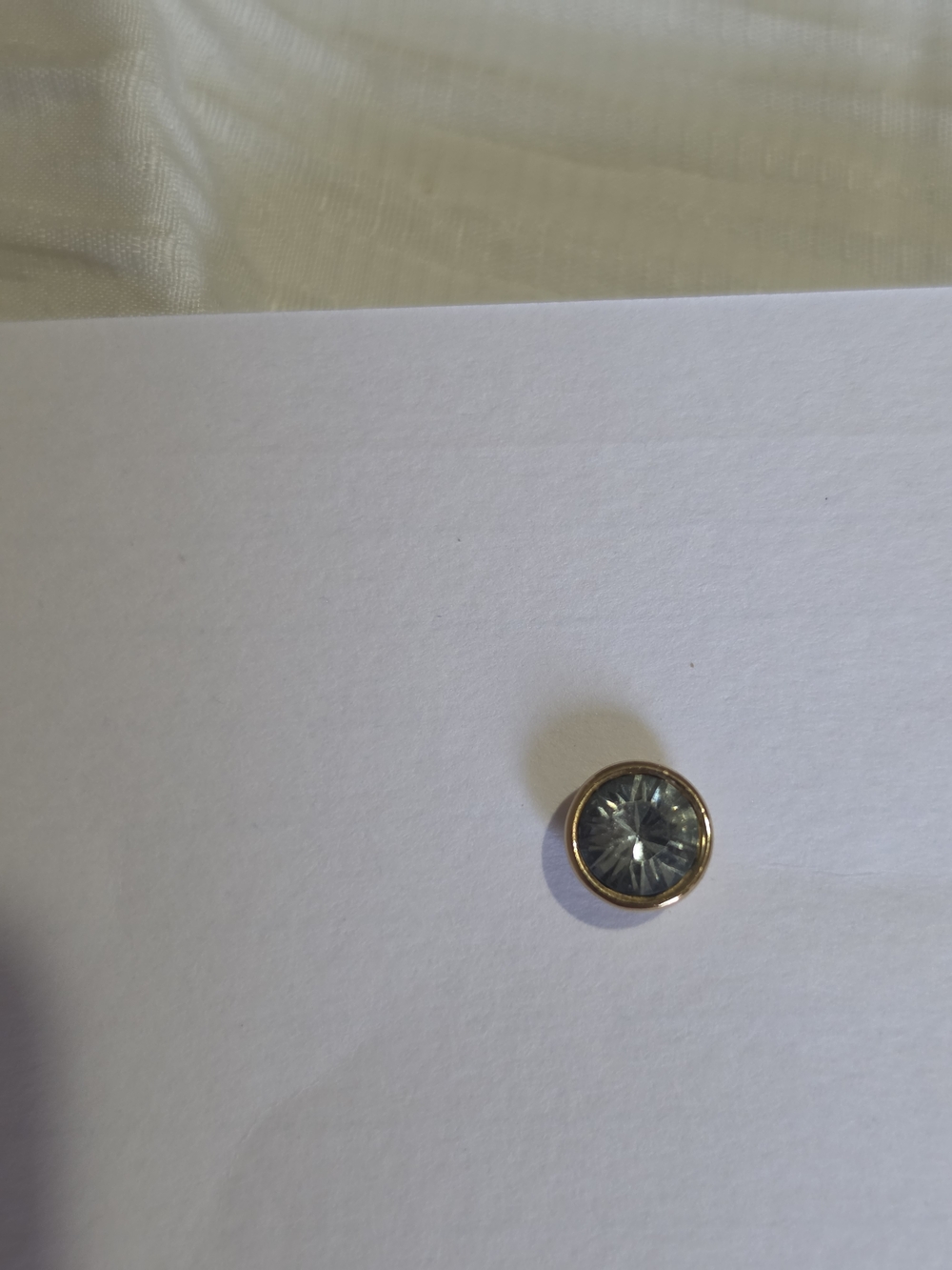 Gold-Trim Blue Crystal Stud Earrings - Women Jewelry - Picture 4 of 4